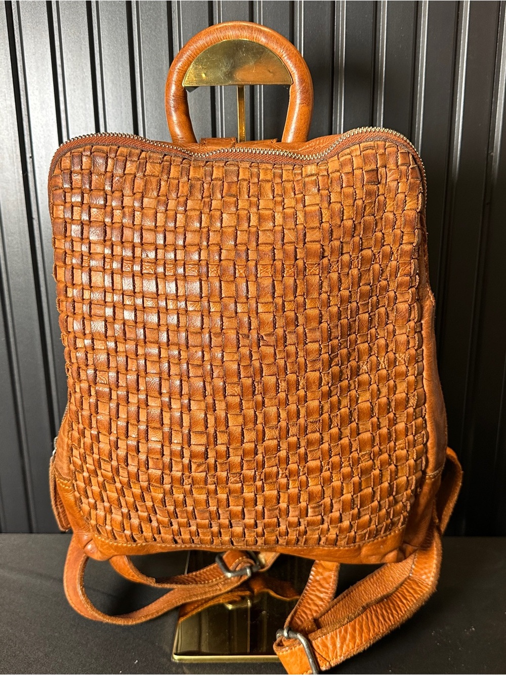 Anthropology Vilenca Holland Woven Leather Backpack - Tan